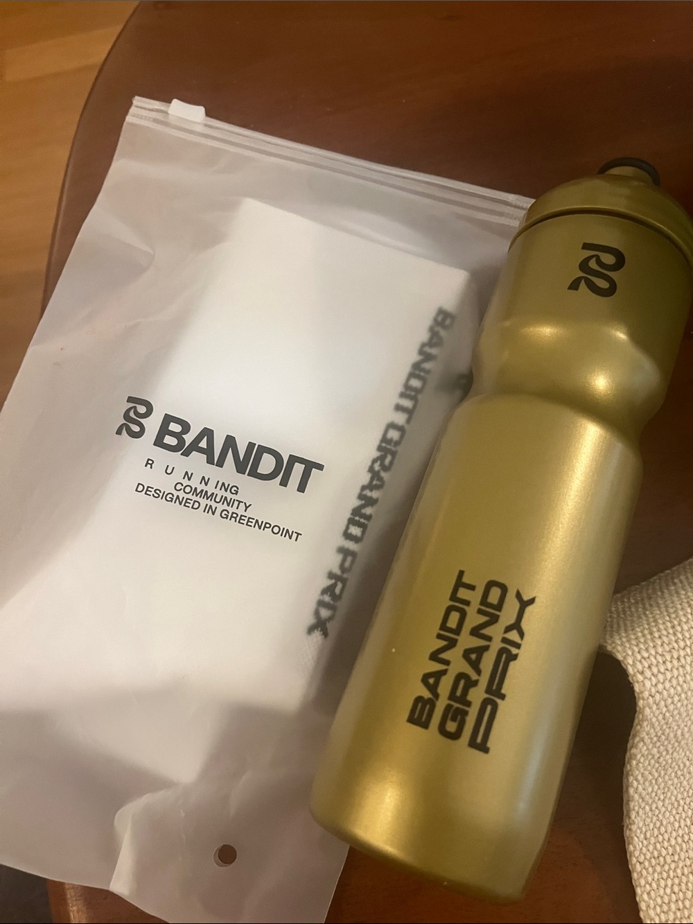Bandit grand prix running socks and water bottle